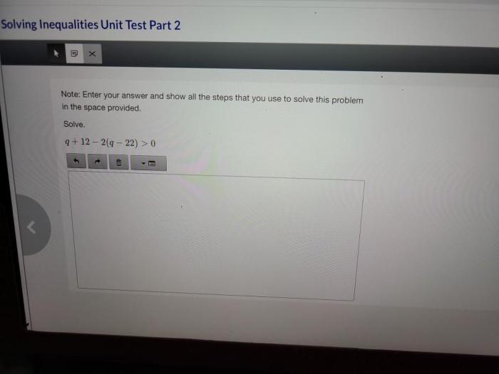 Solving inequalities unit test part 1