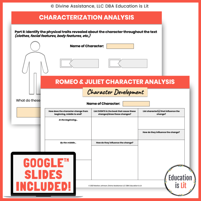 Romeo and juliet character chart answer key