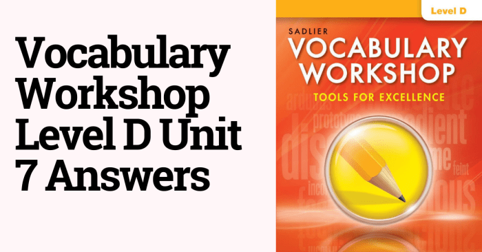 Unit 8 vocabulary workshop level d