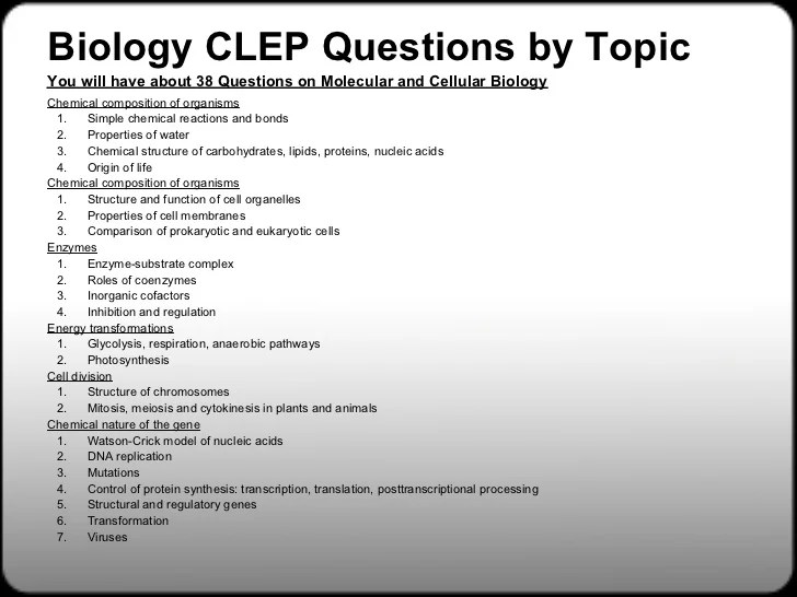 Natural sciences clep practice test