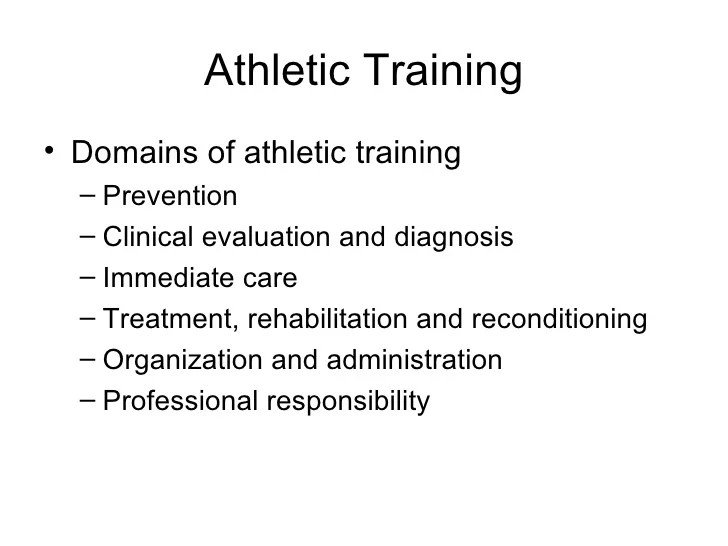 Six domains of athletic training