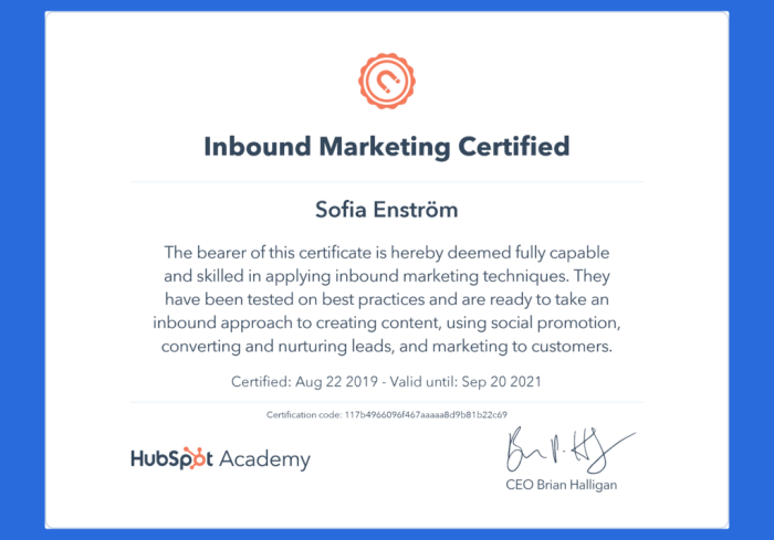 Hubspot inbound marketing certification answers